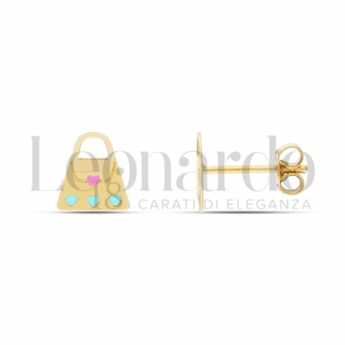 Misura o soggetto Borsetta con Smalto in Oro Giallo da 0,9gr.