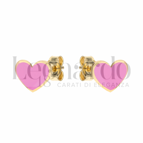 Misura o soggetto Cuore con Smalto in Oro Giallo da 0,9gr.