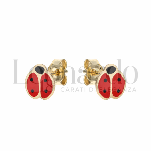 Misura o soggetto Coccinella con Smalto in Oro Giallo da 0,9gr.