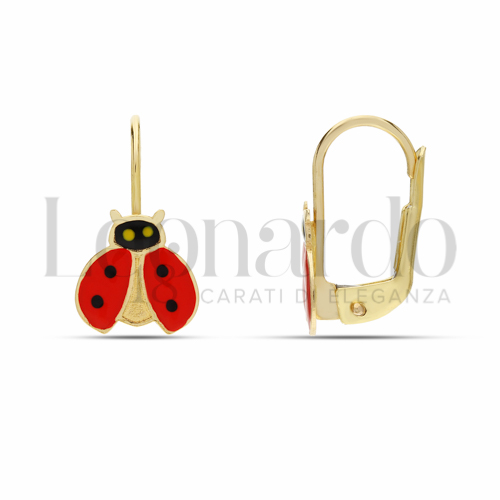 Misura o soggetto Coccinella in volo con Smalto in Oro Giallo da 1,8gr.