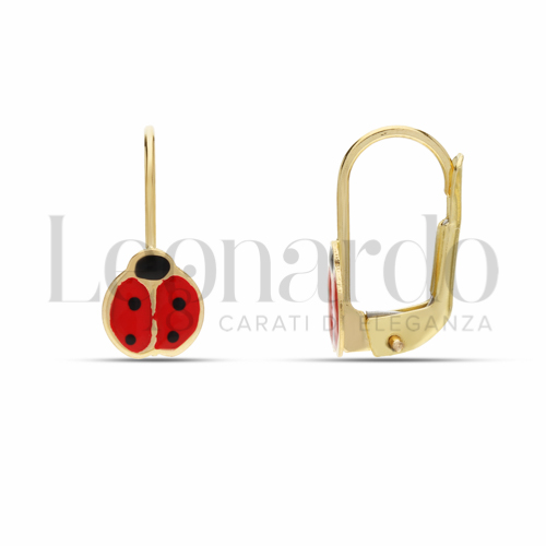 Misura o soggetto Coccinella con Smalto in Oro Giallo da 1,5gr.