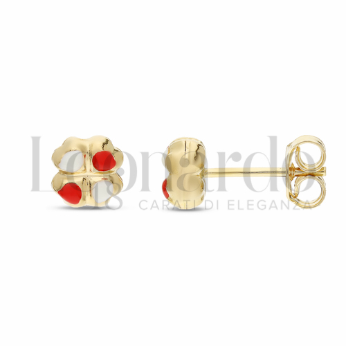 Misura o soggetto Quadrifoglio con Smalto in Oro Giallo da 1,4gr.