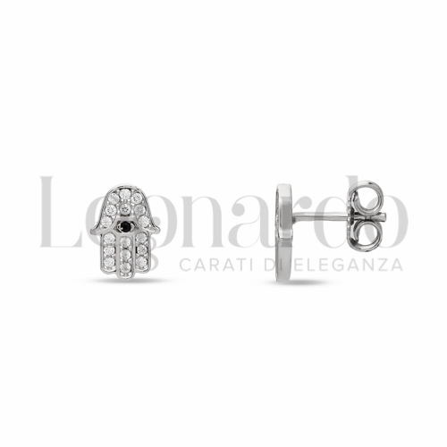 con Zirconi neri & Zirconi bianchi in Oro Bianco da 1,8gr.
