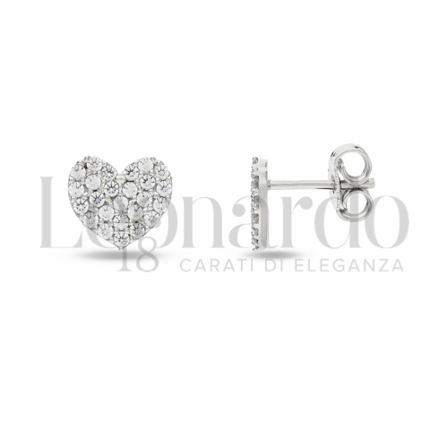 Misura o soggetto Cuore con Pavé di zirconi bianchi in Oro Bianco da 1,9gr.