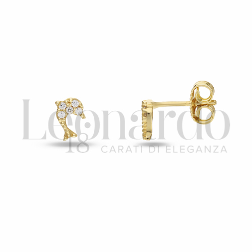 con Pavé di zirconi bianchi in Oro Giallo da 1,1gr.
