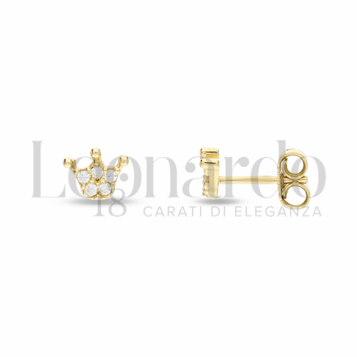 con Pavé di zirconi bianchi in Oro Giallo da 1,2gr.