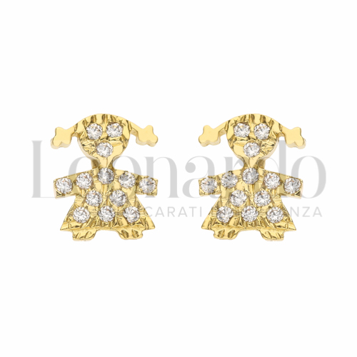 Misura o soggetto 1° Misura con Pavé di zirconi bianchi in Oro Giallo da 1,6gr.