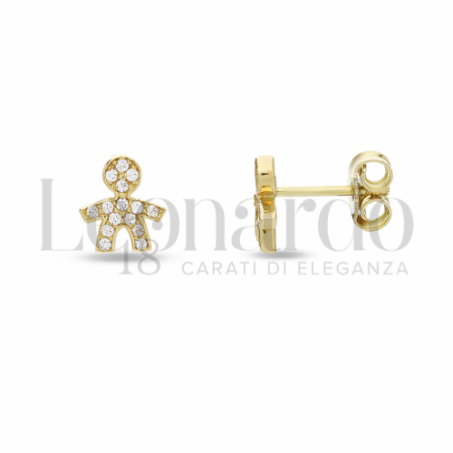 Misura o soggetto 1° Misura con Pavé di zirconi bianchi in Oro Giallo da 1,4gr.
