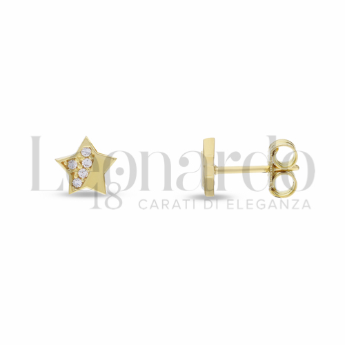 Soggetto o misura Stella con Mezzo Pavé di zirconi bianchi in Oro Giallo da 1,2gr.