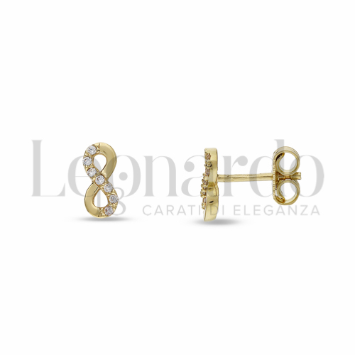 con Mezzo Pavé di zirconi bianchi in Oro Giallo da 1,4gr.