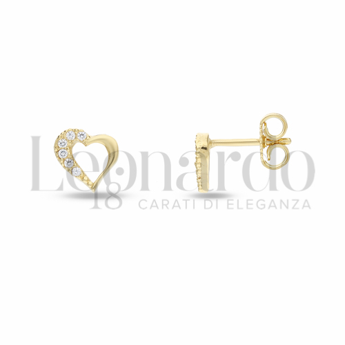 con Mezzo Pavé di zirconi bianchi in Oro Giallo da 1,3gr.