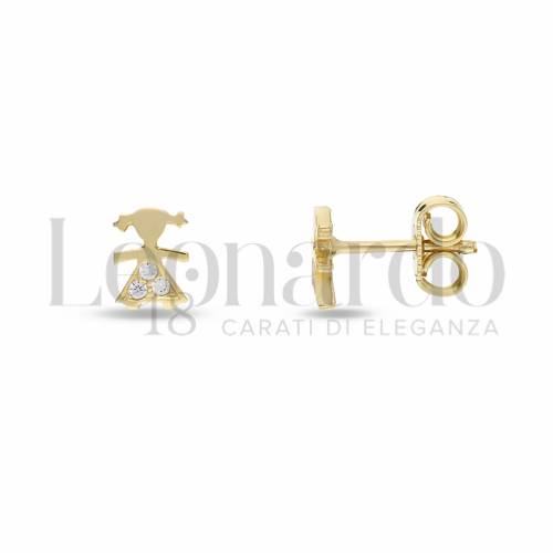 Misura o soggetto 1° Misura con Mezzo Pavé di zirconi bianchi in Oro Giallo da 1,2gr.