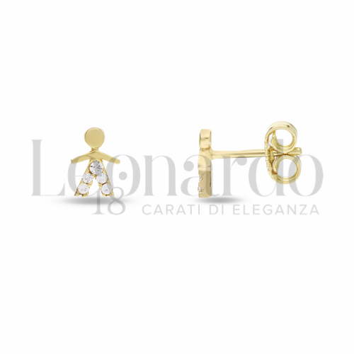 Misura o soggetto 1° Misura con Mezzo Pavé di zirconi bianchi in Oro Giallo da 1,1gr.