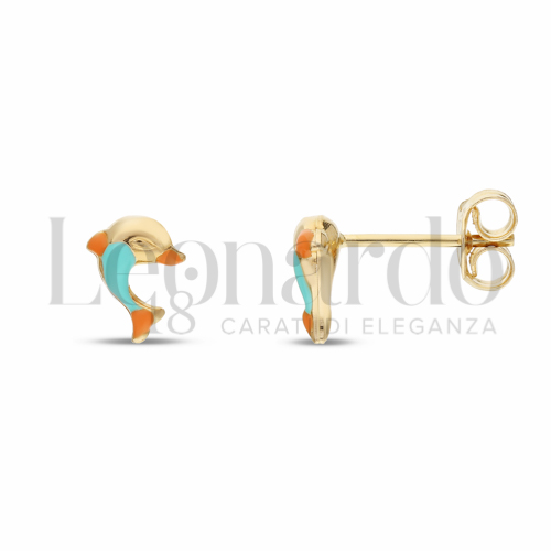 Misura o soggetto Delfino con Smalto blu in Oro Giallo da 1,2gr.