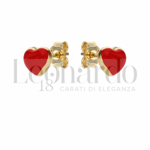 Misura o soggetto Cuore con Smalto rosso in Oro Giallo da 1,4gr.