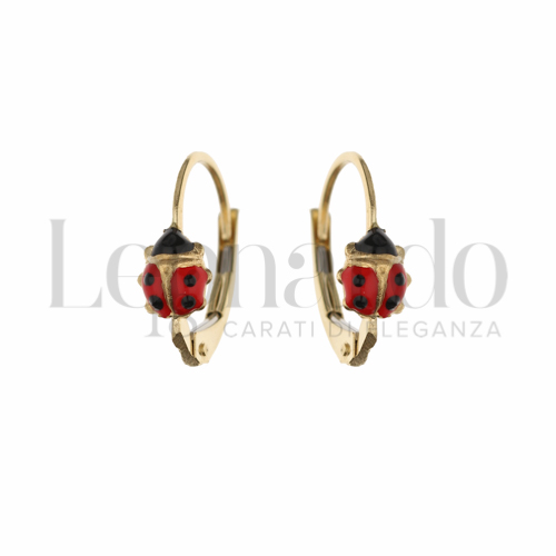 Misura o soggetto Coccinella con Smalto rosso in Oro Giallo da 1,1gr.