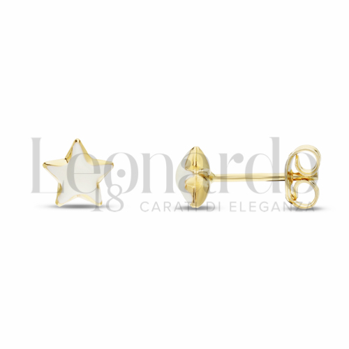 Misura o soggetto Stella con Smalto Bianco in Oro Giallo da 1,1gr.
