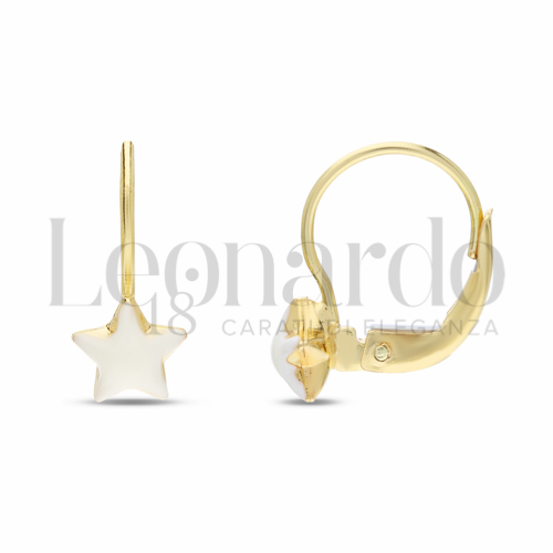 Misura o soggetto Stella con Smalto Bianco in Oro Giallo da 1,6gr.