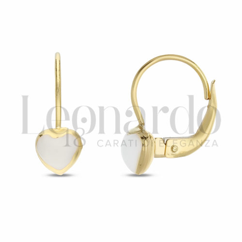 Misura o soggetto Cuore con Smalto Bianco in Oro Giallo da 1,8gr.