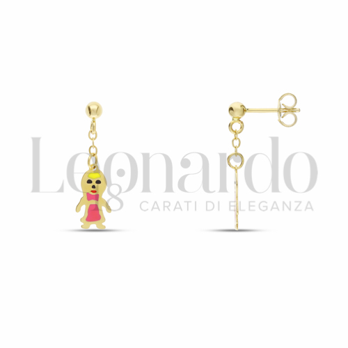 Orecchini A Cerchio Smaltati Colorati Per Donna - Placcati Oro 18K Con Zirconia, 10mm, Ipoallergenici