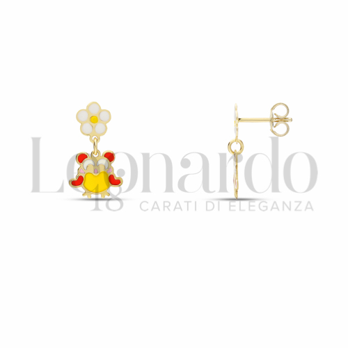 Finitura o soggetti Gufo con Smalto in Oro Giallo da 1,3gr.