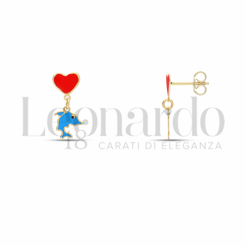 Finitura o soggetti Delfino con Smalto in Oro Giallo da 1,1gr.