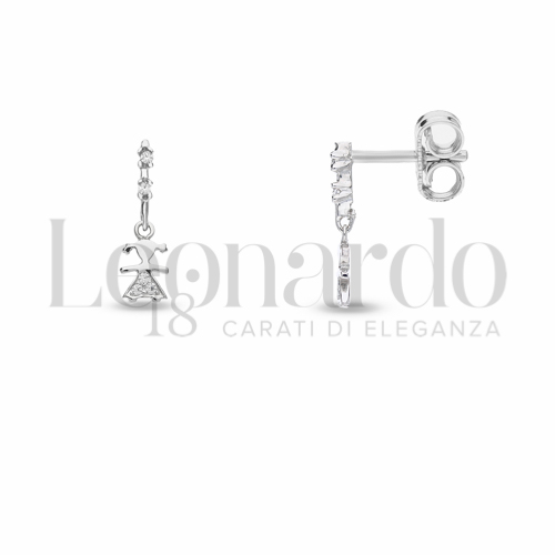 Finitura o soggetti Lucida con Mezzo Pavé di zirconi bianchi in Oro Bianco da 1,5gr.