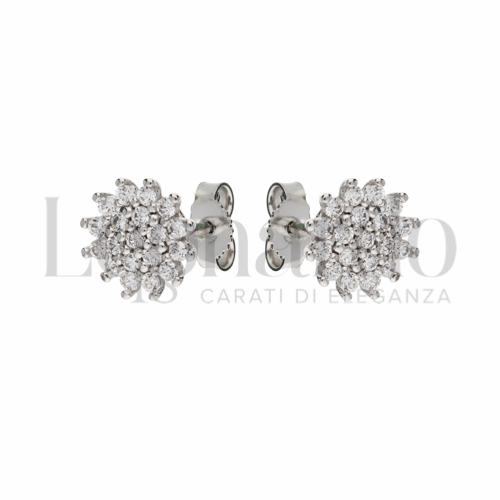 Forma Tondo con Zircone bianco in Oro Bianco da 1,4gr.