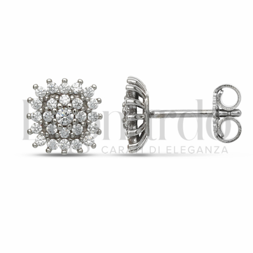 Forma Quadrato con Zircone bianco in Oro Bianco da 2,2gr.