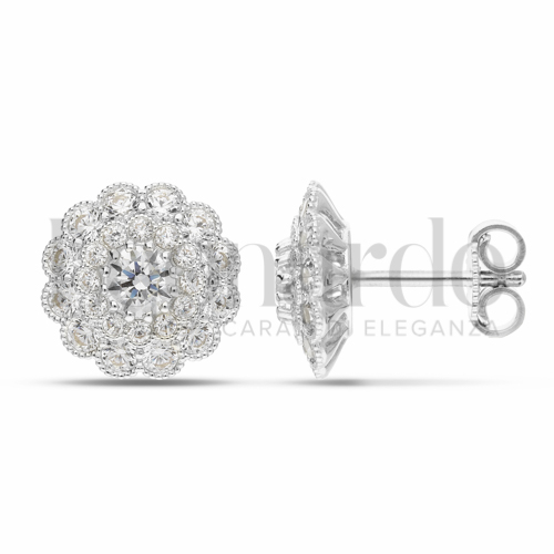 Forma Fiore con Zircone bianco in Oro Bianco da 3,3gr.