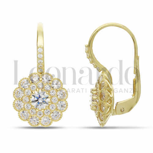 Forma Fiore con Zircone bianco in Oro Giallo da 4,3gr.