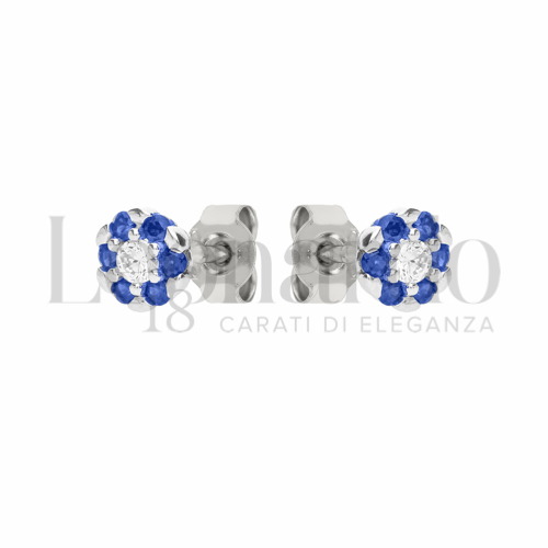 con Zirconi verdi e zirconi bianchi in Oro Bianco da 1,3gr.