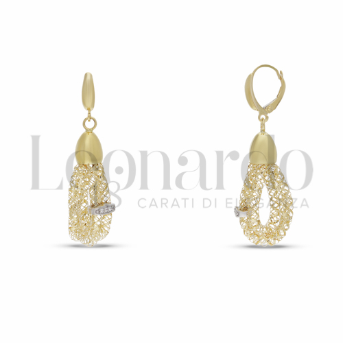 con Zircone bianco in Oro Giallo e Oro Bianco da 4,8gr.