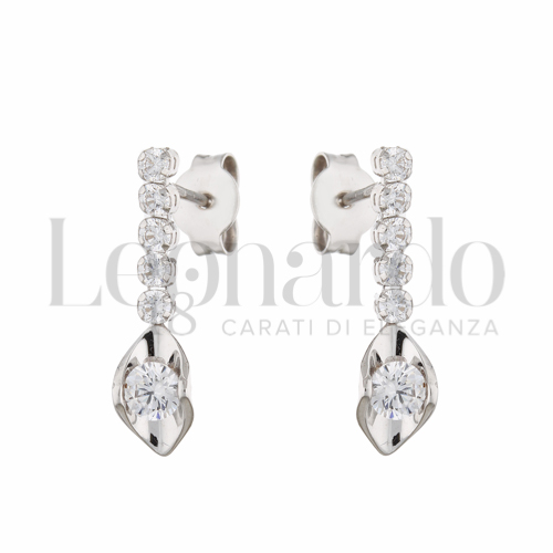 Stampato con Zircone bianco in Oro Bianco da 2,1gr.