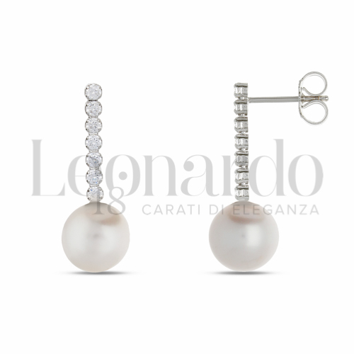 con Perla & Zirconi bianchi in Oro Bianco da 3,3gr.