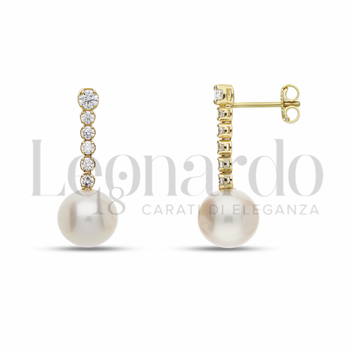 Filo singolo con Perla & Zirconi bianchi in Oro Giallo da 4,1gr.