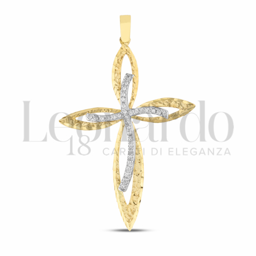 con Zircone bianco in Oro Giallo e Oro Bianco da 4,4gr.