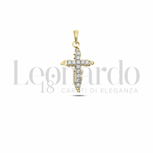 con Zircone bianco in Oro Giallo e Oro Bianco da 1,1gr.