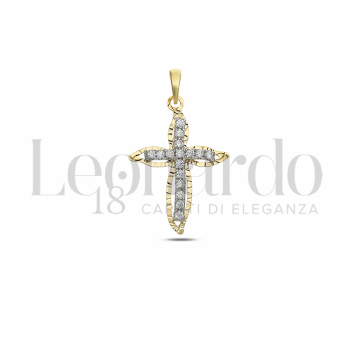 con Zircone bianco in Oro Giallo e Oro Bianco da 1,4gr.