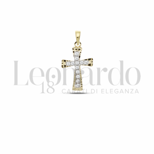 con Zircone bianco in Oro Giallo e Oro Bianco da 1,1gr.