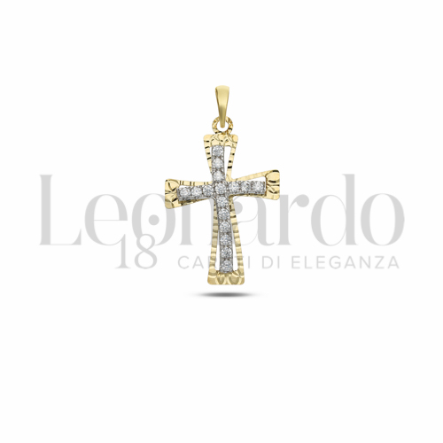 con Zircone bianco in Oro Giallo e Oro Bianco da 1,4gr.