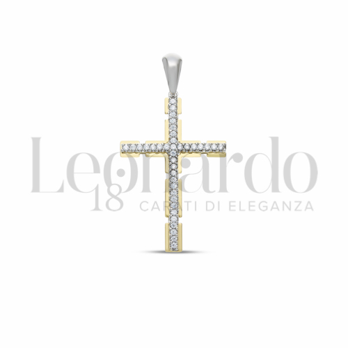 con Zircone bianco in Oro Giallo e Oro Bianco da 2,1gr.