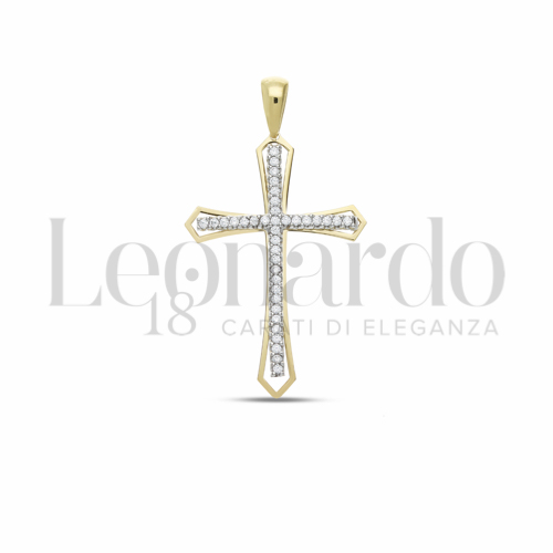 con Zircone bianco in Oro Giallo e Oro Bianco da 2,3gr.