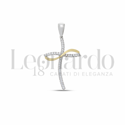 con Zircone bianco in Oro Giallo e Oro Bianco da 1,5gr.