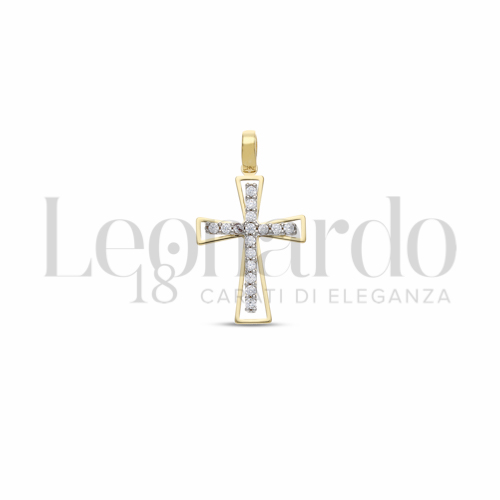 con Zircone bianco in Oro Giallo e Oro Bianco da 1,1gr.