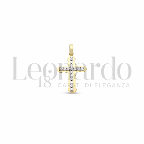 con Zircone bianco in Oro Giallo e Oro Bianco da 1,4gr.