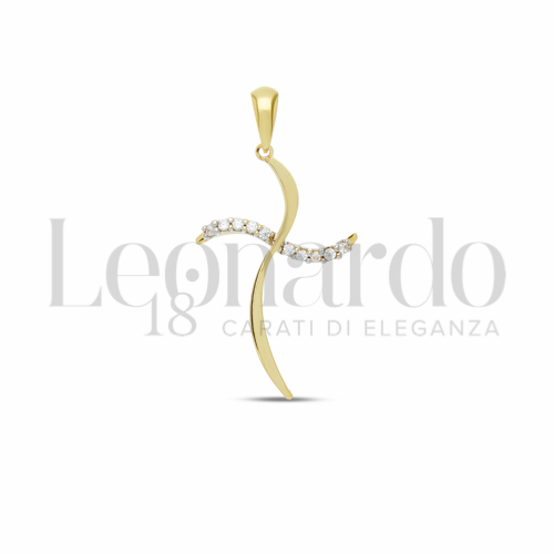 con Zircone bianco in Oro Giallo e Oro Bianco da 1,4gr.