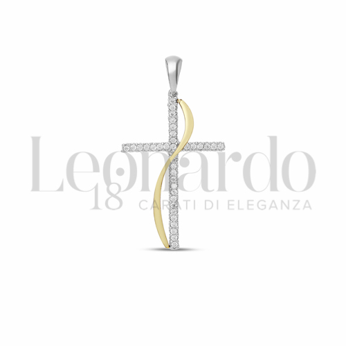 con Zircone bianco in Oro Giallo e Oro Bianco da 2gr.