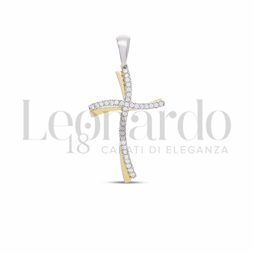 con Zircone bianco in Oro Giallo e Oro Bianco da 2gr.
