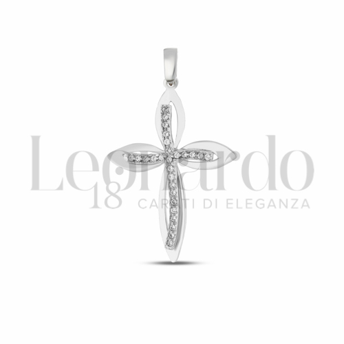 con Zircone bianco in Oro Bianco da 2,4gr.
